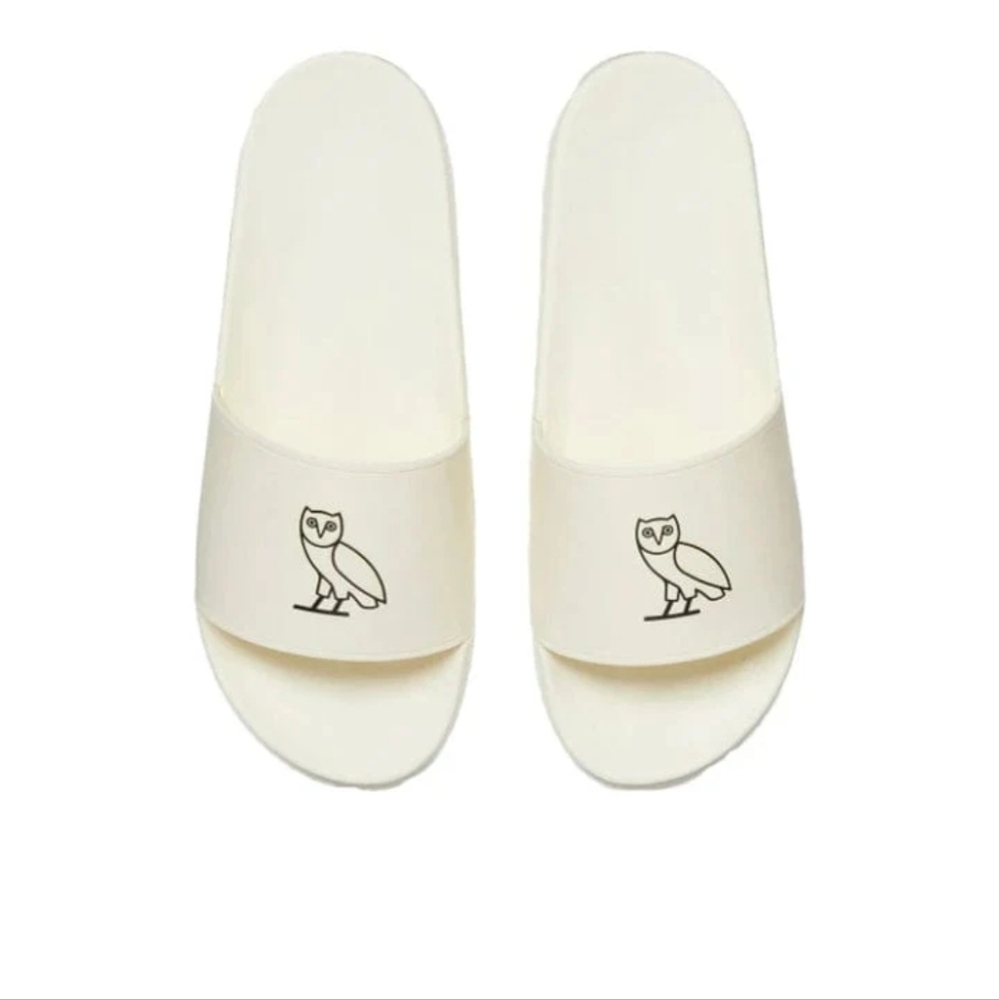 OVO OWL SLIDES - CREAM Men's Size 5 = Women's Size 7.5